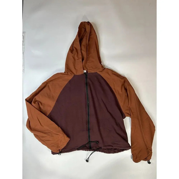 BKE Core Jacket Mens Medium Windbreaker Full Zip Hooded Maroon Gorpcore - Picture 1 of 9